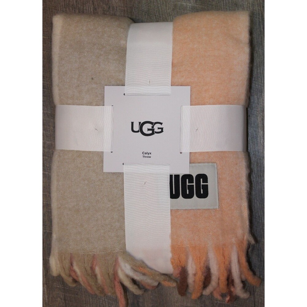 UGG Calyx Sweater Multi 50" x 70" Throw Blanket Tan NEW!